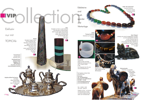 Obelisk, Vase und Service von Kunsthandel Schulz | Colliers, Edelsteine, Klangschale und Figuren von topic-art | Fotos: Take Janssen