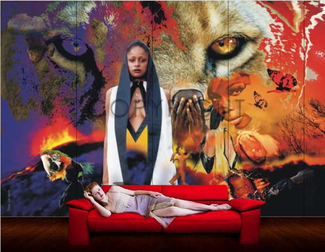 z.B. "Afrika Faces" als Tapete 300 x 200 cm  |  nach einer Collage von Take Janssen