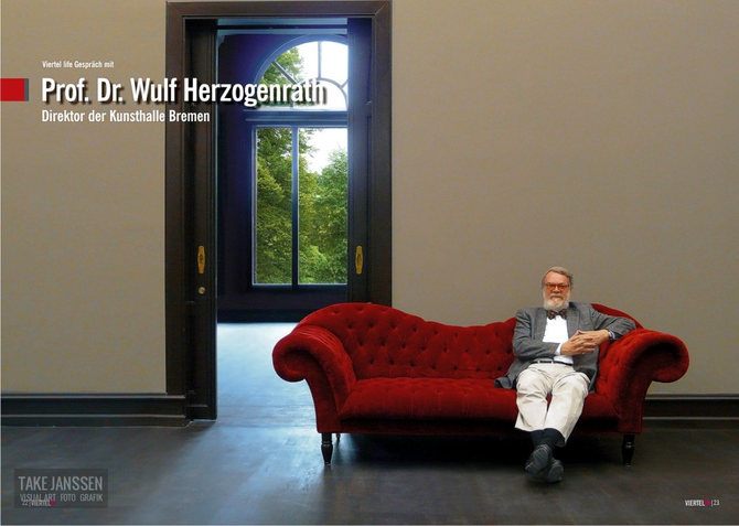 Prof. Dr. Wulf Herzogenrath auf dem TOPIC-Sofa in der Kunsthalle Bremen | Foto: Take Janssen